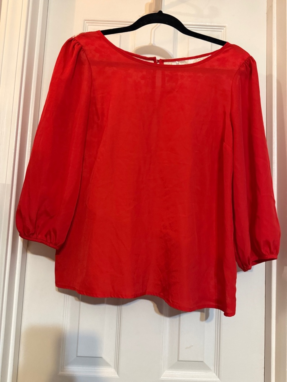 Red Women's Blouse - Classic Boat Neck Top